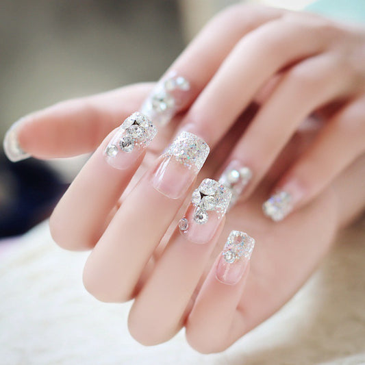 French Nail Patch 24 Pieces Gummed Finished Nail Stickers globalswanky 01