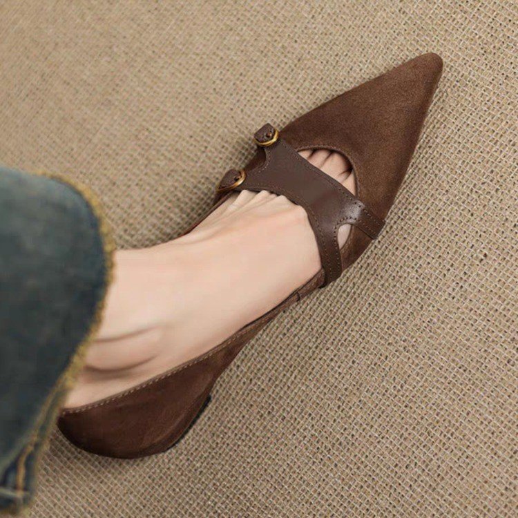  French Style Vintage Pointed Toe Flats for Women Low Cut Wear Global swanky 2