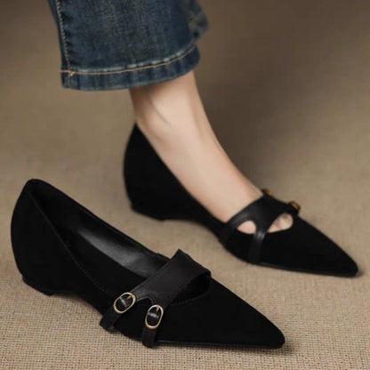  French Style Vintage Pointed Toe Flats for Women Low Cut Wear Global swanky 3