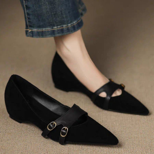  French Style Vintage Pointed Toe Flats for Women Low Cut Wear Global swanky 3