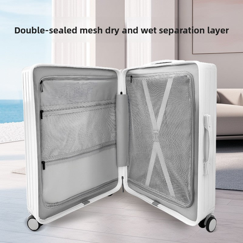 Front Opening Suitcase with Cup Holder and USB Charging Global Swanky 04