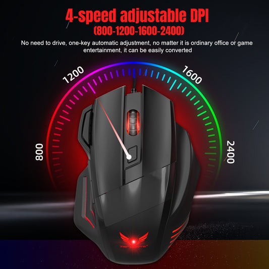 Gaming Mouse with Ergonomic Design and High DPI Tracking global-swanky 1