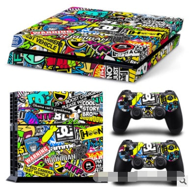 Gaming console and controllers with green cannabis leaf design on a white background Global swanky 3