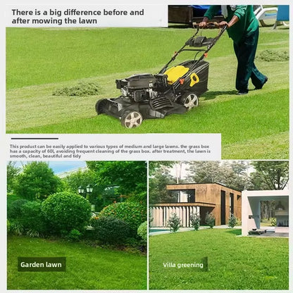 Gasoline Self-Propelled Lawn Mower for Home Yard Care Use globalswanky 03