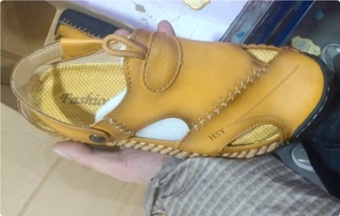 Genuine Leather Roman Summer Sandals for Men Travel Beach Wear Global swanky 2