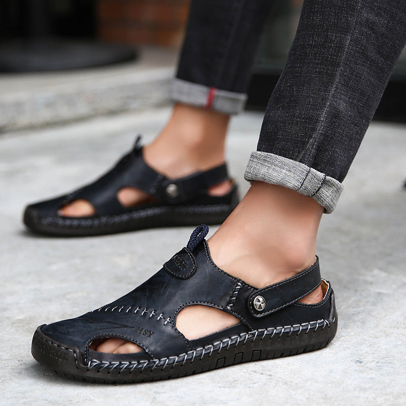 Genuine Leather Roman Summer Sandals for Men Travel Beach Wear Global swanky 5
