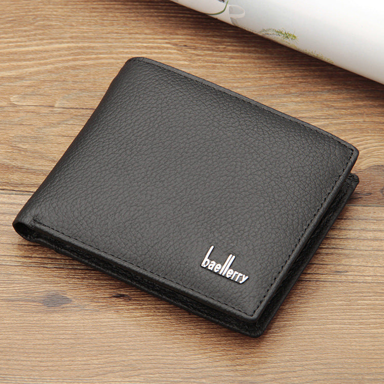 Genuine Leather Two-Fold Short Coin Purse For Men Everyday Global swanky 1