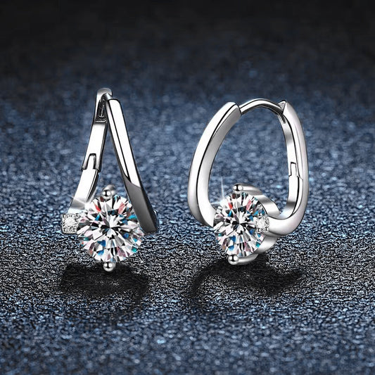 Geometric Moissanite Sterling Silver Earrings Elegant Style globalswanky 02