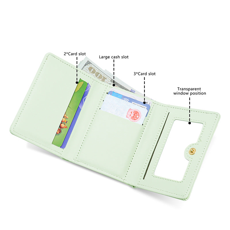Girl Heart Cartoon Cute Illustration Student Mini Short Wallet Global swanky 3