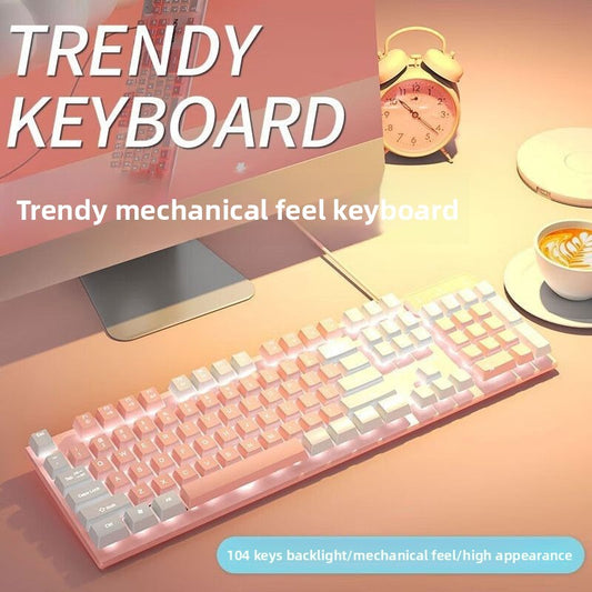 Girls' E-sports Mechanical Feel Gaming Keyboard for Gaming globalswanky 02