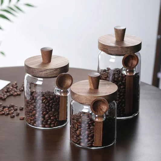  Glass Coffee Jar Set – 3 Pcs with Spoons for Kitchen Storage
global-swanky 1