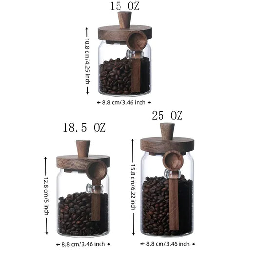  Glass Coffee Jar Set – 3 Pcs with Spoons for Kitchen Storage
global-swanky 3