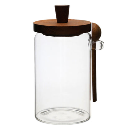 Glass Coffee Jars With Spoons for Candy Biscuit Storage Daily Global swanky 1