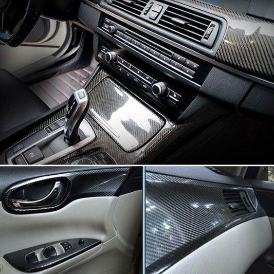 Glossy Black 5D Carbon Fiber Vinyl Film Car Stickers. global swanky 2