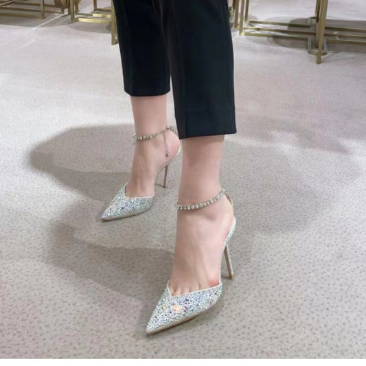 Gradient Crystal Fairy High Heels Elegant Women's Shoes global swanky 2