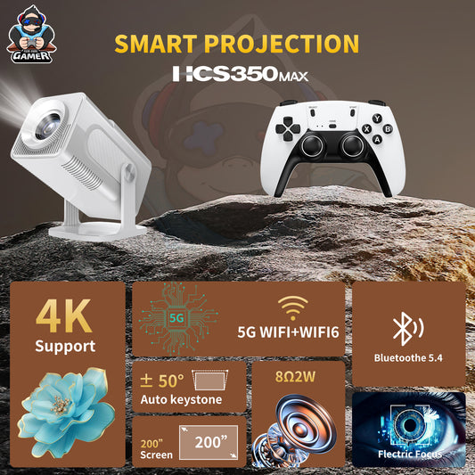 HCS350Pro Mini Projector with Android WiFi and HD 720P Home Global Swanky 03