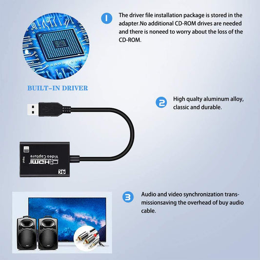 HDMI to USB Capture Card HD Game Live Streaming Game Device globalswanky 02