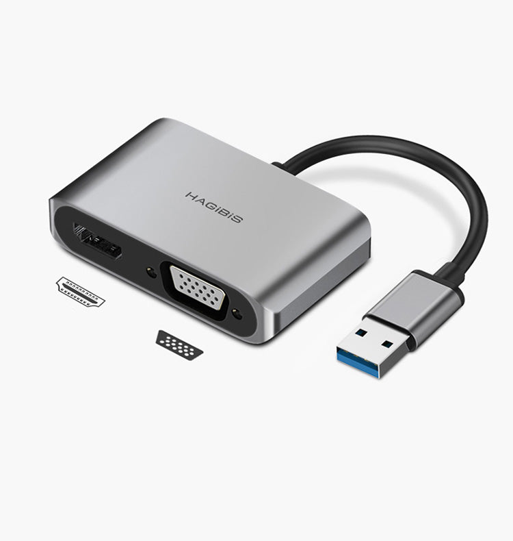 Hagibis 2-in-1 USB to HDMI & VGA Adapter for 4K Display Output Global swanky 1