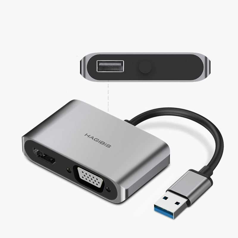 Hagibis 2-in-1 USB to HDMI & VGA Adapter for 4K Display Output Global swanky 3