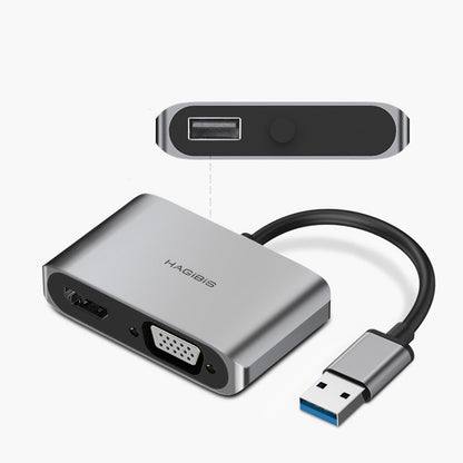 Hagibis 2-in-1 USB to HDMI & VGA Adapter for 4K Display Output Global swanky 3
