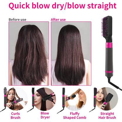 Hair Dryer Brush 5-in-1 Straightener and Automatic Curler globalswanky 03