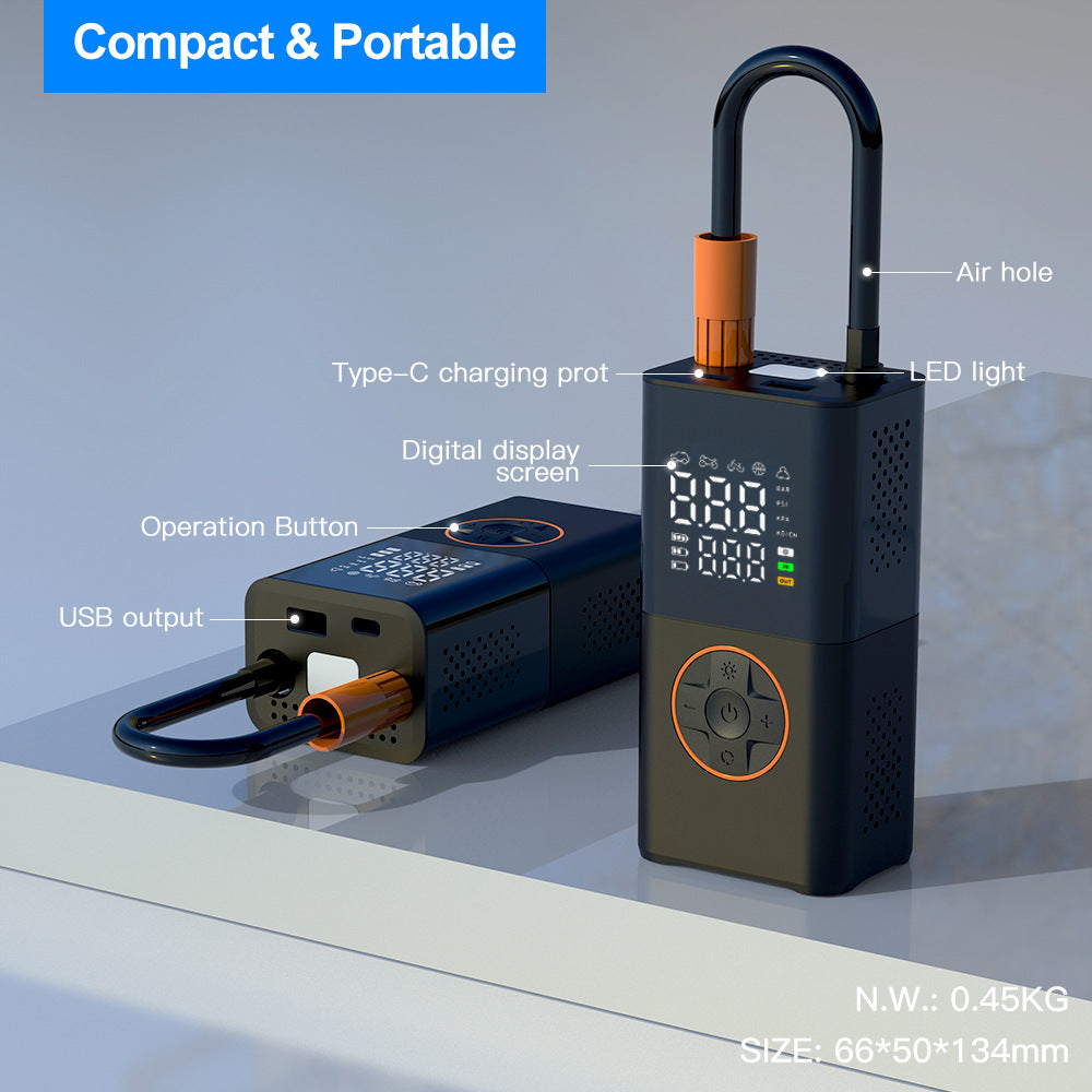 Handheld Digital Tire Inflator Pump for Fast Travel Tire Use globalswanky 02