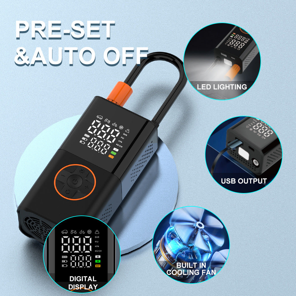 Handheld Digital Tire Inflator Pump for Fast Travel Tire Use globalswanky 03