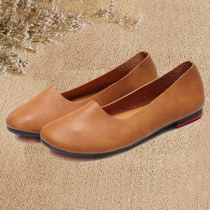 Handmade Round Toe Pumps Flats for Women Soft Daily Shoe Wear Global swanky 1