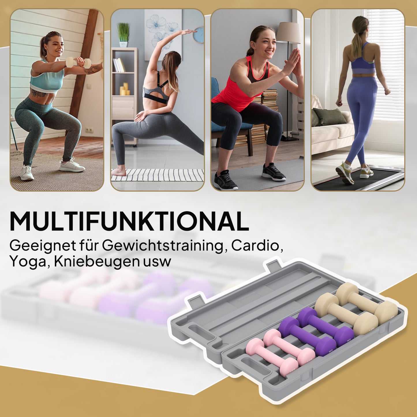 Hantelset 6er Set Hanteln Mit Koffer für Zuhause Fitness globalswanky 03