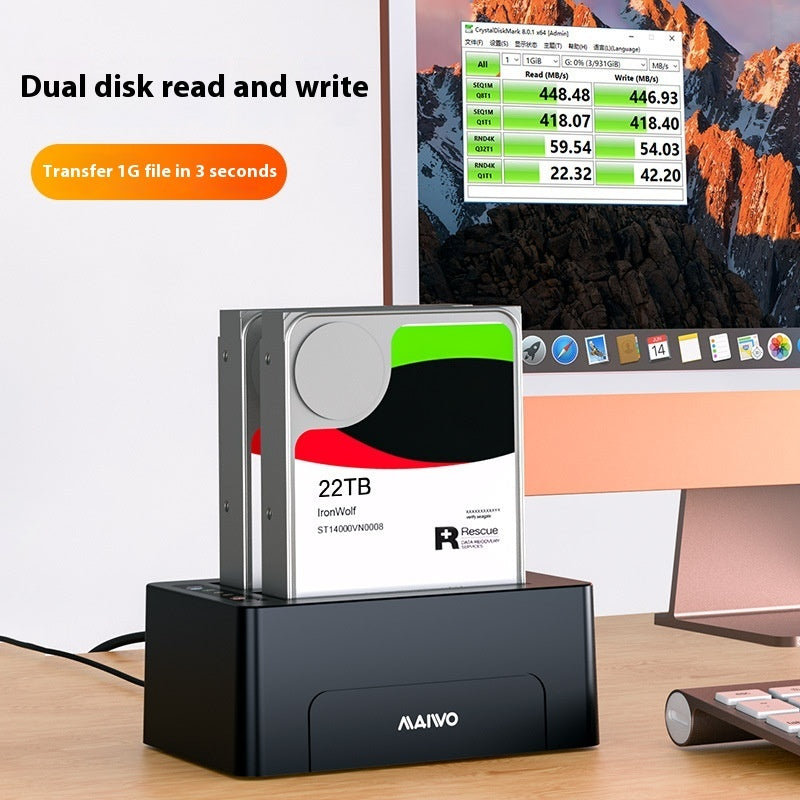 Hard Disk Dock Dual-Disk Copier for SATA 2.5 and 3.5 Inch globalswanky 01