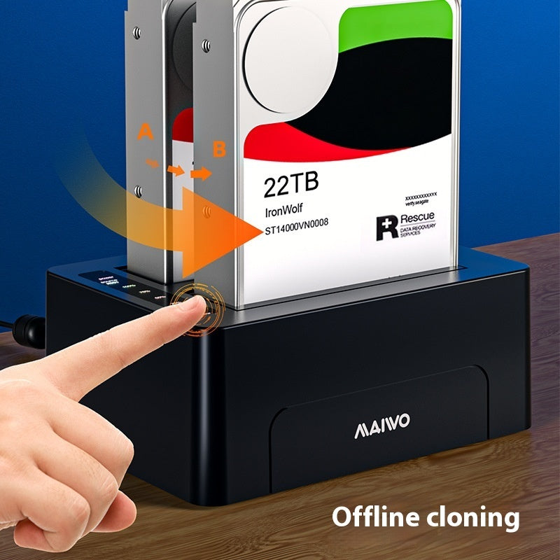 Hard Disk Dock Dual-Disk Copier for SATA 2.5 and 3.5 Inch globalswanky 02