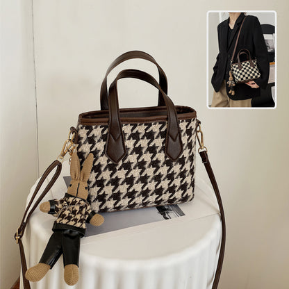 Houndstooth Tote Bags for Women With Portable Shoulder Comfort Global swanky 1