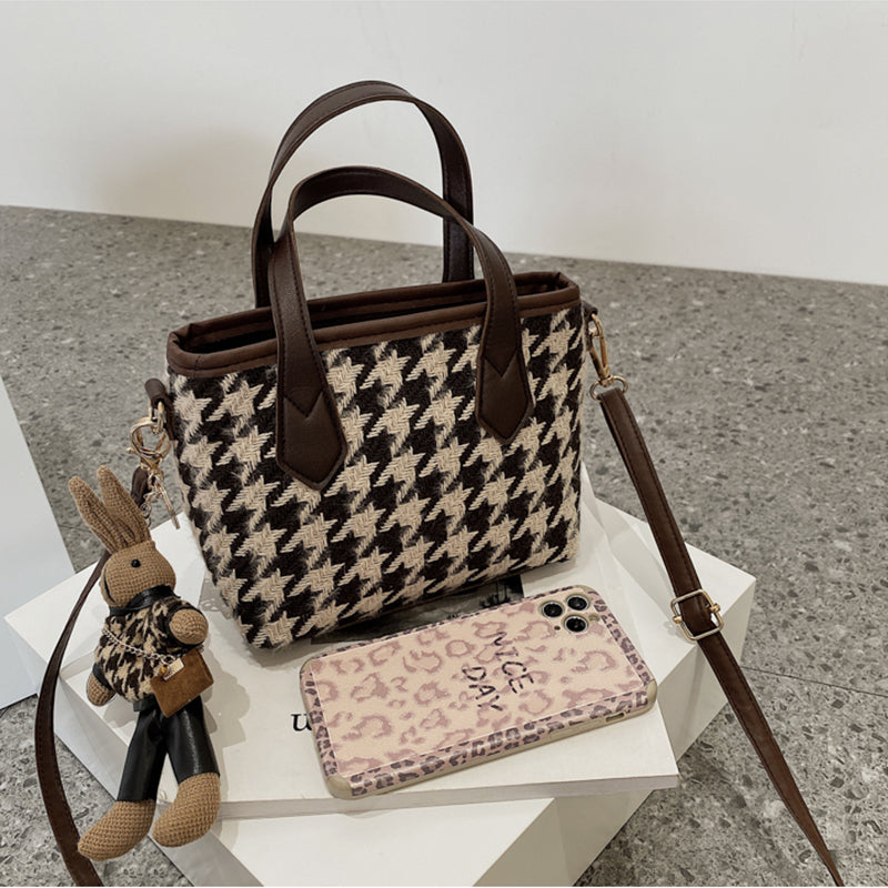 Houndstooth Tote Bags for Women With Portable Shoulder Comfort Global swanky 3