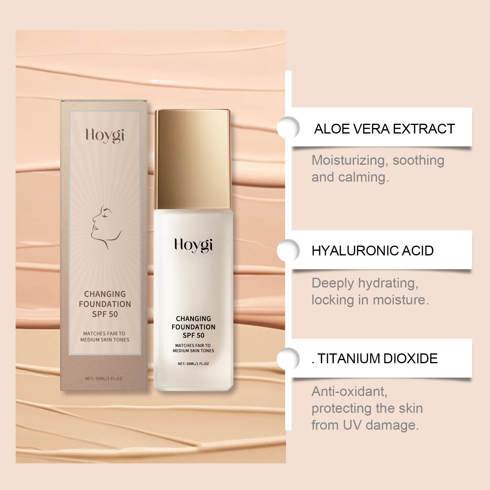 Hoygi Lightweight Matte Liquid Foundation Fresh Skin Makeup globalswanky 01