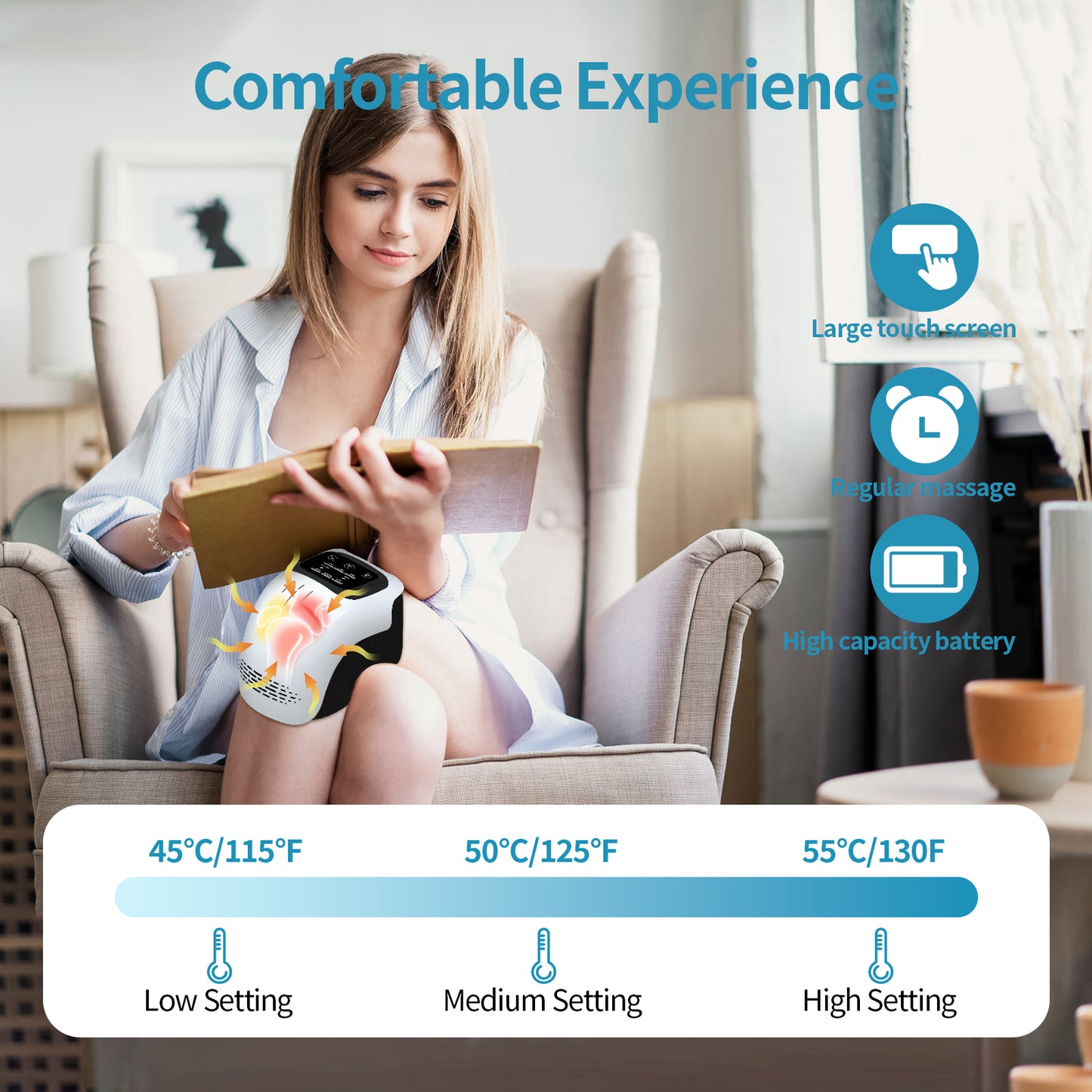  Intelligent Knee Massager with Heating Pain Relief Device global-swanky  3
