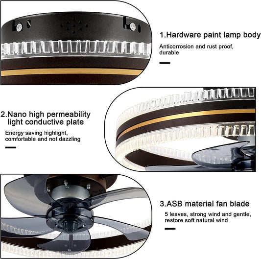 Invisible Ceiling Fan Light Integrated with Home Ceiling Fan gloalswanky 03