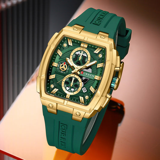 Kairun Waterproof Calendar Six-Hand Adhesive-Tape Mens Quartz Watch
Global swanky 3