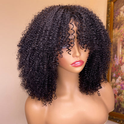 Kinky Curly Human Hair Wigs with Bangs Natural & Stylish Look
global-swanky 1