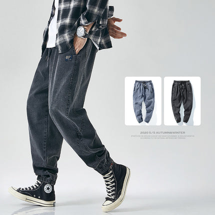 Korean-Style Men's Casual Loose-Fit Athletic Cargo Pants globalswanky 01