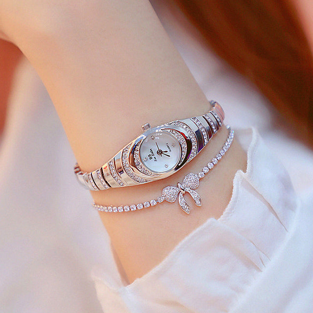 Ladies Gold Watch Diamond Wristwatch Female Fashion Bracelet Watches Women Full Diamond Watch Global swanky 1