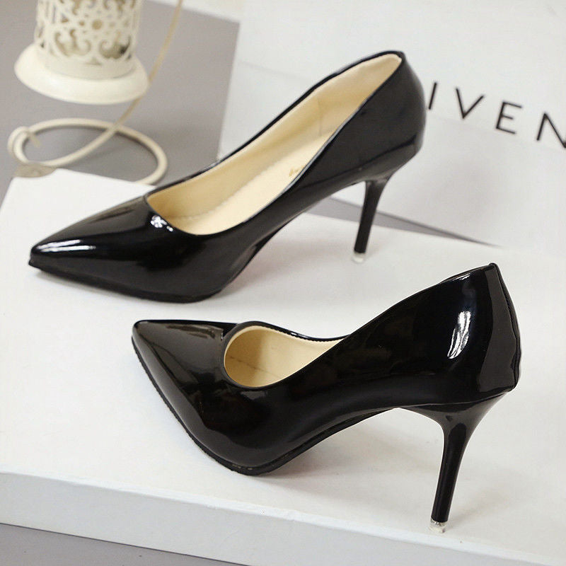 Ladies Stiletto Pumps Pointed Toe High Heels Party Shoes Wear Global swanky 1