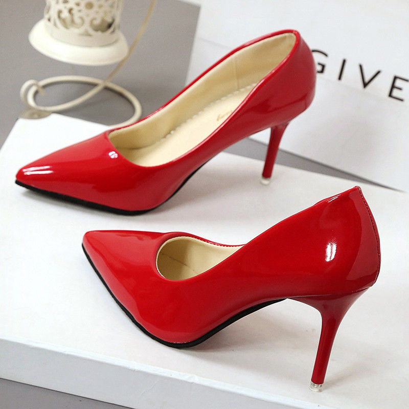 Ladies Stiletto Pumps Pointed Toe High Heels Party Shoes Wear Global swanky 3
