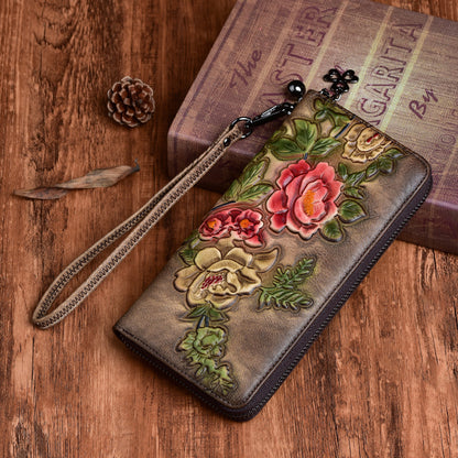 Ladies Wallets With Vintage Embossing and Hand Polished Style Global swanky 1