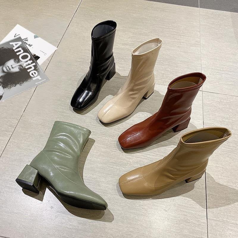Leather Martin Boots for Women High Heeled Fashion Daily Wear Global swanky 1