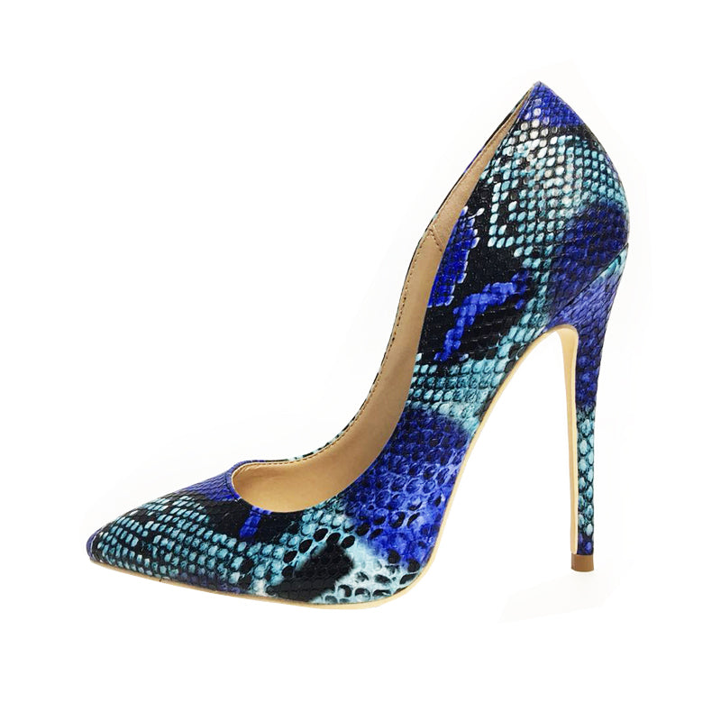 Leather Pumps for Women Snakeskin Style Heel Shoes Daily Wear Global swanky 2