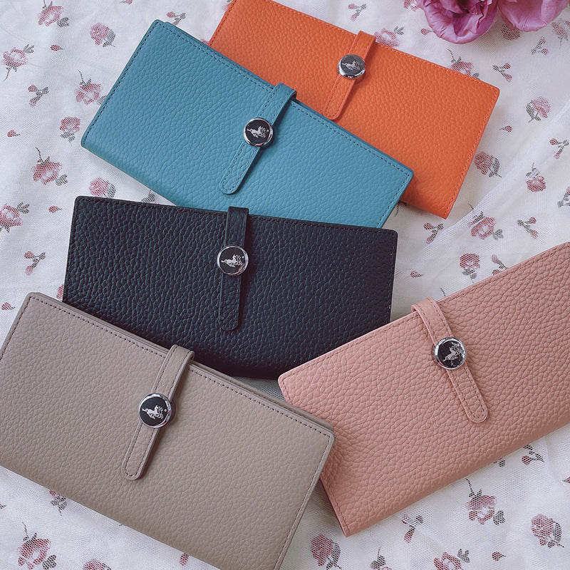 Leather Women Wallets With Lychee Pattern & Luxury Long Style Global swanky 1