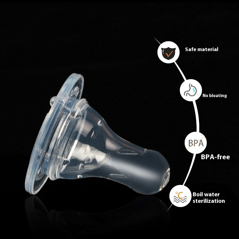 Liquid Silicone Baby Nipple Soft Simulation Feeding Bottles globalswanky 3