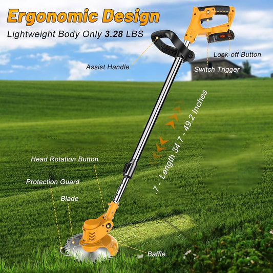 Lithium Battery Lawn Mower for Home Yard Care Use Daily Fit globalswanky 02