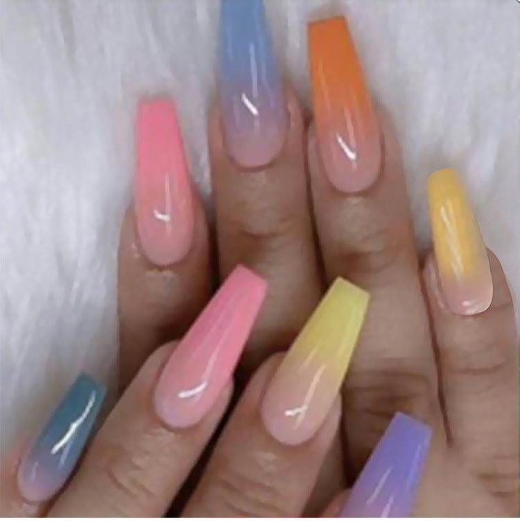 Long Ballet Nails Trendy Flat and Pointed Nail Art with Droplets globalswanky 01