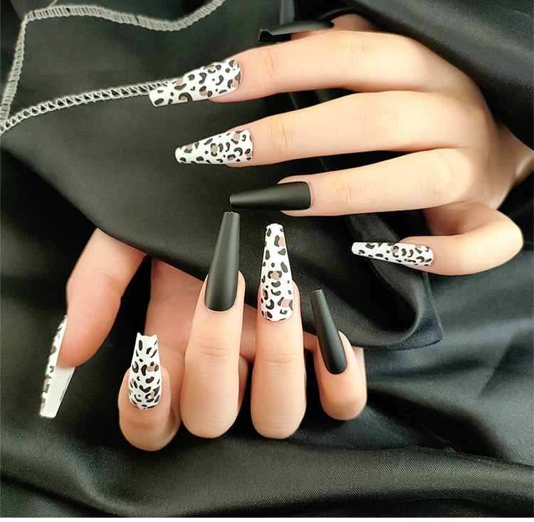 Long Ballet Nails Trendy Flat and Pointed Nail Art with Droplets globalswanky 04